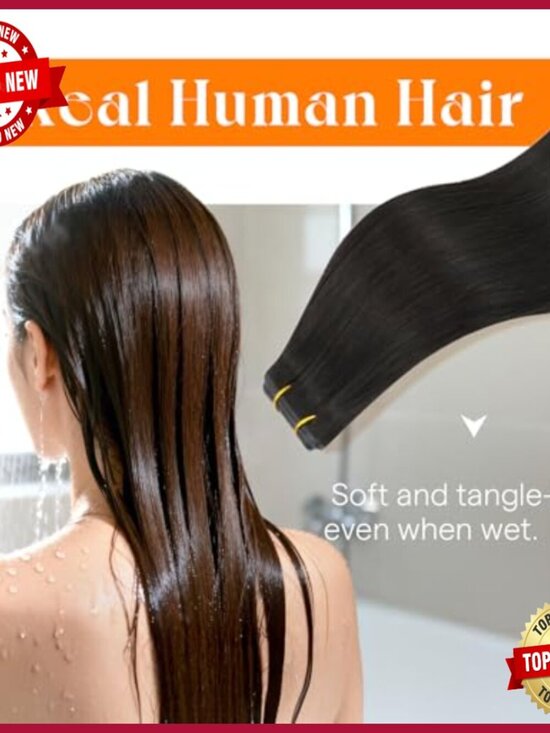 Human Hair Extensions 16 Inch Glueless Weft with Micro Beads Salon Quality main image 6